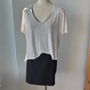 All Saints White and Black Short Sleeve Tee